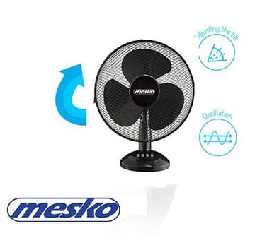 Mesko -tuuletin MS 7310 Pöytätuuletin, nopeus 3, 45 W, värähtely, halkaisija 40 cm, musta