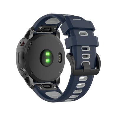 Garmin Fenix 5/6 rannekoru silikoniharmaa / sininen