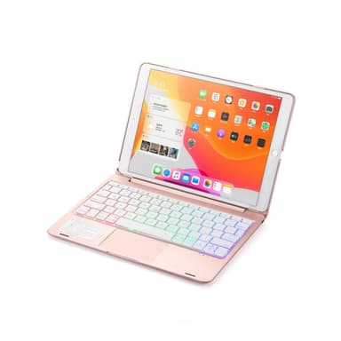 iPad 10,2 "/ 10,5" -kotelo, jossa Bluetooth-näppäimistö vaaleanpunainen