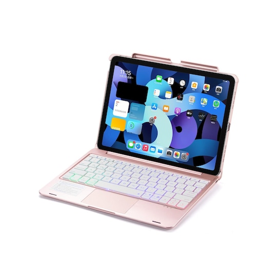 iPad Air 4 10,9 ""/ iPad Pro 11"" Bluetooth-näppäimistö kotelolla / kannella vaaleanpunainen
