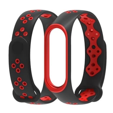 Urheilullinen ranneke Xiaomi Mi Band 3 / 4 Musta & Punainen