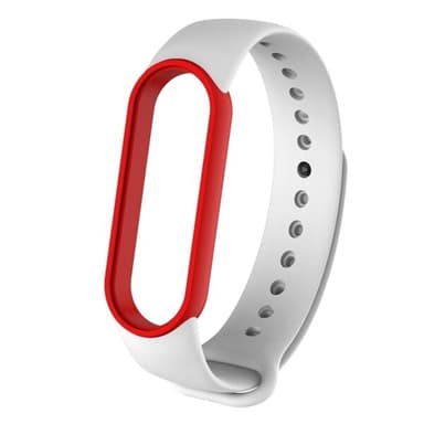 Silikoniranneke Xiaomi Mi Band 5 Valkoinen & Punainen
