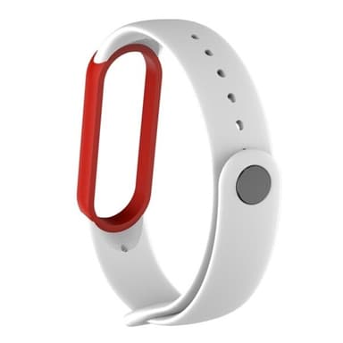 Silikoniranneke Xiaomi Mi Band 5 Valkoinen & Punainen