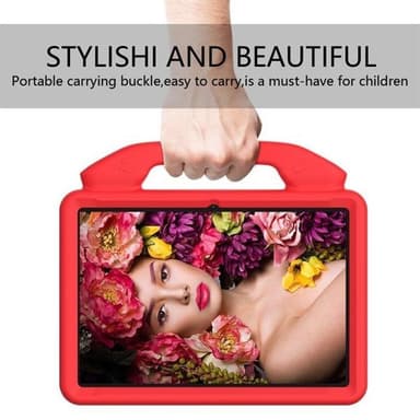 Iskunkestävä kotelo lapsille telineellä ja kahvalla Huawei MediaPad T5 10.1, Punainen