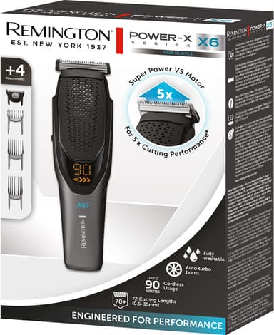 Remington Power X Series X6 hiustenleikkuukone HC6000 (harmaa)
