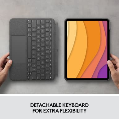 Logitech Combo Touch iPad Air suojakuori näppäimistöllä (harmaa)