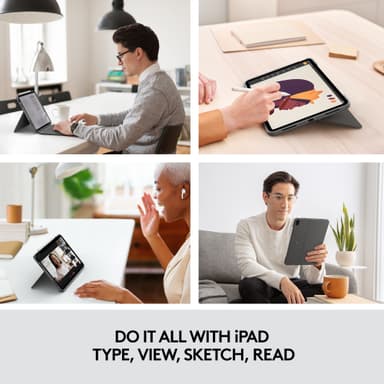 Logitech Combo Touch iPad Air suojakuori näppäimistöllä (harmaa)