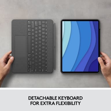 Logitech Combo Touch iPad Pro 12,9 suojakuori näppäimistöllä (harmaa)