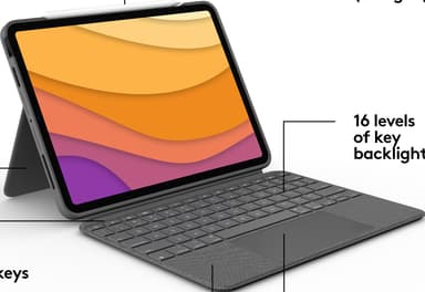 Logitech Combo Touch iPad Air suojakuori näppäimistöllä (harmaa)