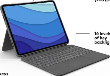 Logitech Combo Touch iPad Pro 12,9 suojakuori näppäimistöllä (harmaa)