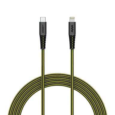 SOSKILD USB-C -latauskaapeli Lightning 1.5m Ultimate Strenght -musta / keltainen