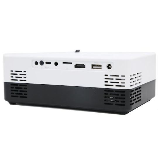 Miniprojektori kaukosäätimellä, ääni- ja HDMI-kaapeli Valkoinen / musta