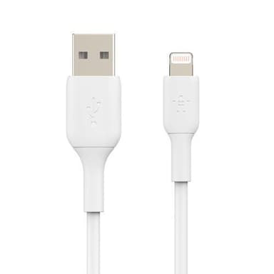 Belkin CAA001BT1MWH, 1 m, Lightning, USB A, Uros, Uros, Valkoinen