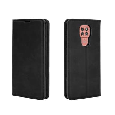 Motorola Moto G9 / Moto G9 Play Lompakkokotelo PU Nahka / TPU Musta