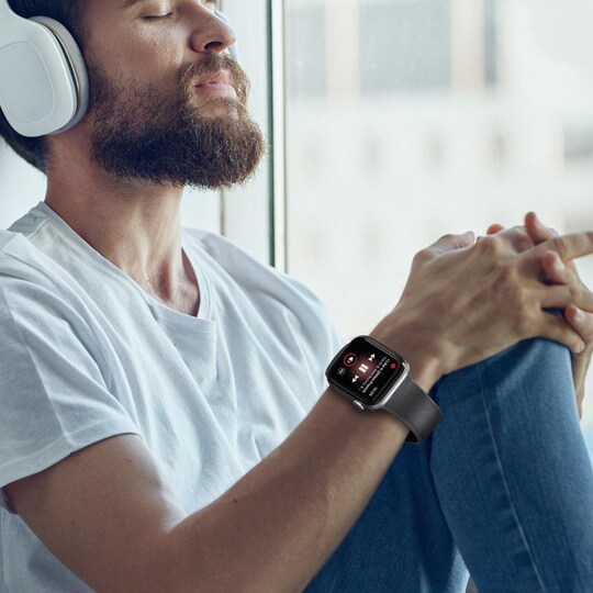 Apple Watch rannekoru silikoni 38/40 - musta / kuvioitu