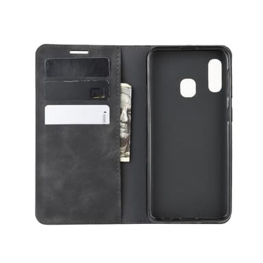 Samsung Galaxy A20E Lompakkokotelo PU Nahka / TPU Musta
