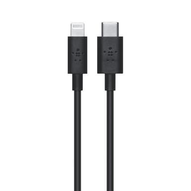 Belkin F8J239DS03-BLK, 1 m, USB C, Lightning, Musta