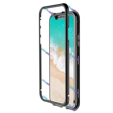 iPhone X / XS -kotelo magneettisesti karkaistu lasi / musta