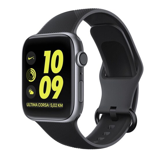 Apple Watch rannekoru silikoni 38/40 - musta / kuvioitu