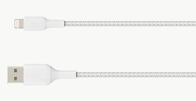 Belkin CAA002BT1MWH, 1 m, Lightning, USB A, Uros, Uros, Valkoinen