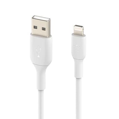 Belkin CAA001BT1MWH2PK, 1 m, Lightning, USB A, Uros, Uros, Valkoinen