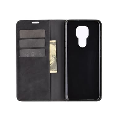 Motorola Moto G9 / Moto G9 Play Lompakkokotelo PU Nahka / TPU Musta