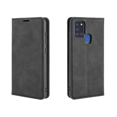 Samsung Galaxy A21: n lompakkokotelo PU-nahka / TPU musta
