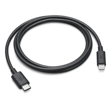 Belkin F8J239DS03-BLK, 1 m, USB C, Lightning, Musta