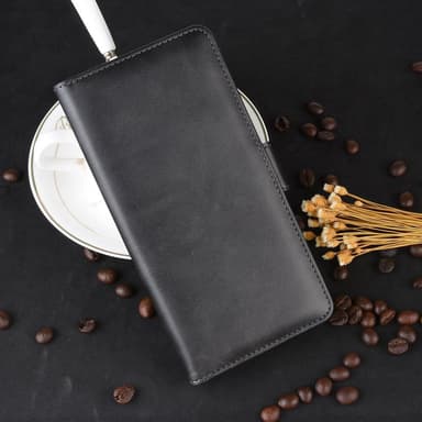 Samsung Galaxy A42 5G lompakkokotelo PU-nahka musta