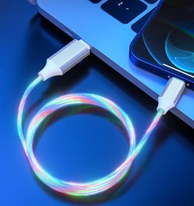 Lightning - USB-latauskaapeli, LED-valot eri väreissä 1 metri