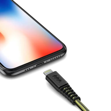 SOSKILD USB-C -latauskaapeli Lightning 1.5m Ultimate Strenght -musta / keltainen