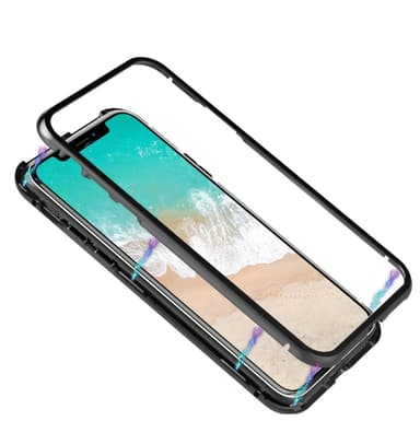 iPhone X / XS -kotelo magneettisesti karkaistu lasi / musta