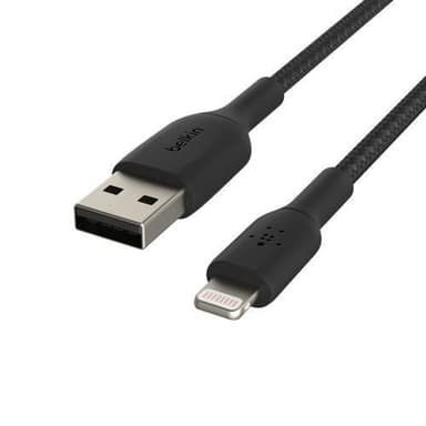Belkin CAA002BT3MBK, 3 m, Lightning, USB A, Uros, Uros, Musta