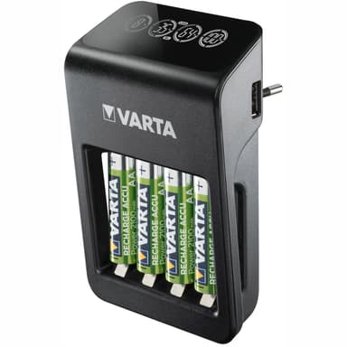 LCD-pistoke laturi + AA / AAA / 9V + USB sis. 4xAA