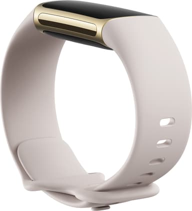Fitbit Charge 5 aktiivisuusranneke (Lunar White/Soft Gold)