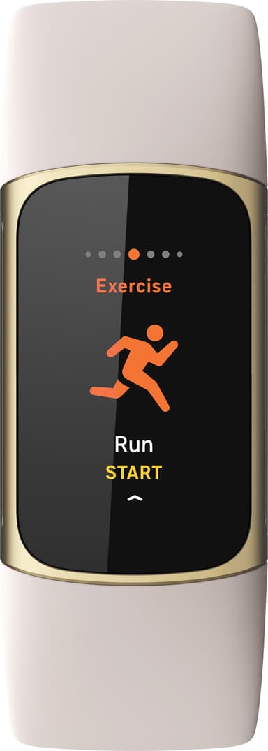 Fitbit Charge 5 aktiivisuusranneke (Lunar White/Soft Gold)