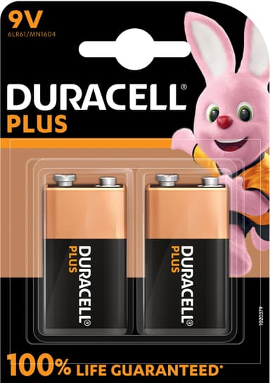Duracell Plus Power 9 V paristo (2 kpl)