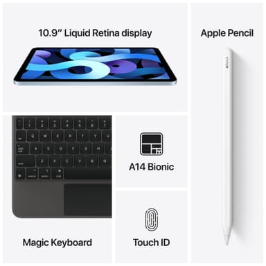 iPad Air (2020) 64 GB WiFi + Cellular (tähtiharmaa)