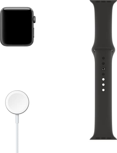 Apple Watch Series 3 38 mm (musta urheiluranneke)