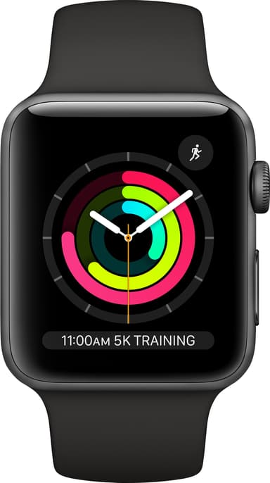 Apple Watch Series 3 38 mm (musta urheiluranneke)