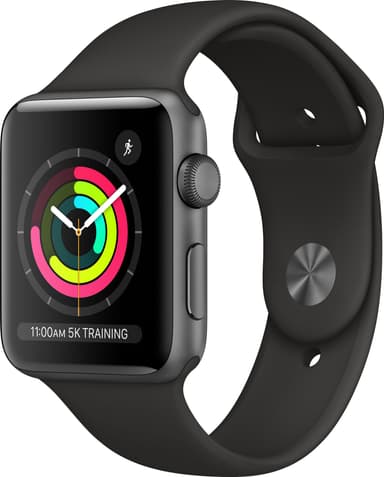 Apple Watch Series 3 42 mm (musta urheiluranneke)