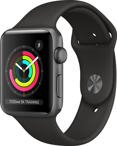 Apple Watch Series 3 38 mm (musta urheiluranneke)