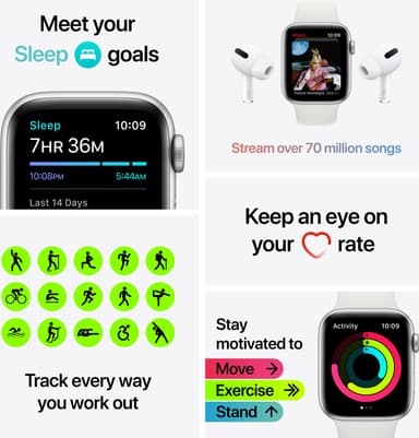 Apple Watch SE 40mm GPS (tähtiharmaa/musta urheiluranneke)