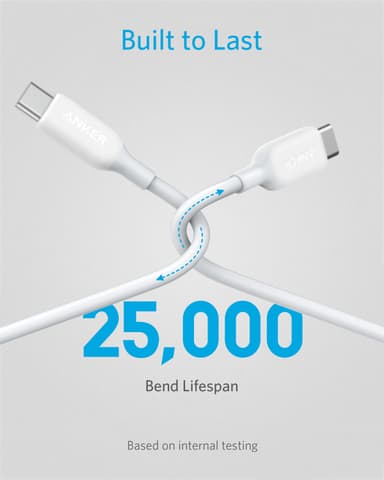 Anker PowerLine III USB-C - USB-C 2.0 kaapeli 0,9 m (valkoinen)