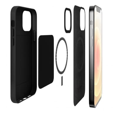 Puro iPhone 12 Pro Max Kuori SKYMAG Leather Look Musta