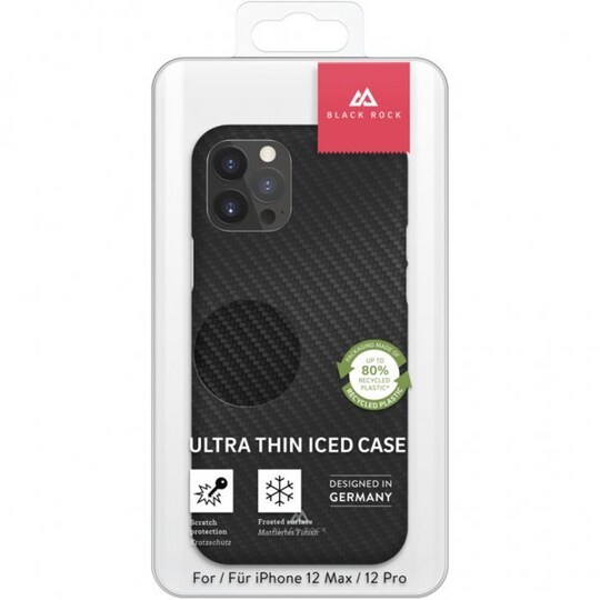iPhone 12/iPhone 12 Pro Kuori Ultra Thin Iced Case Carbon Black