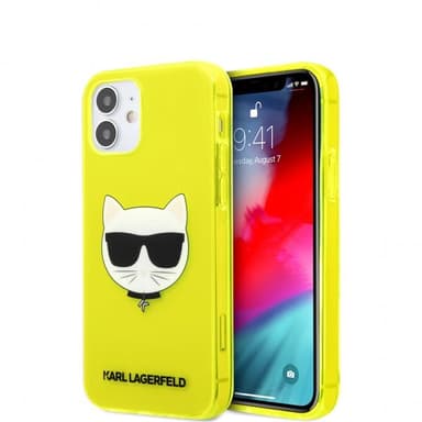 Karl Lagerfeld iPhone 12 Mini Kuori Choupette Fluo Keltainen