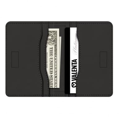 Valenta Korttipidike Card Wallet Snap Leather Musta