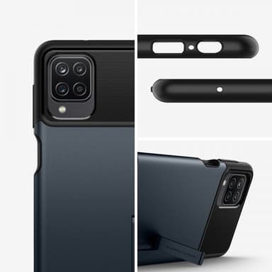 Spigen Samsung Galaxy A12 Kuori Slim Armor Metal Slate