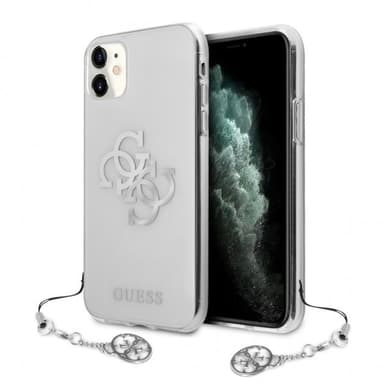 Guess iPhone 11 Kuori 4G Logo Hopea Kirkas